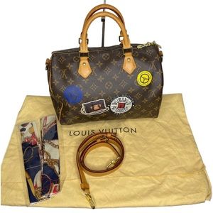 Louis Vuitton Speedy 30 limited edition World Tour Bandouliere Bag